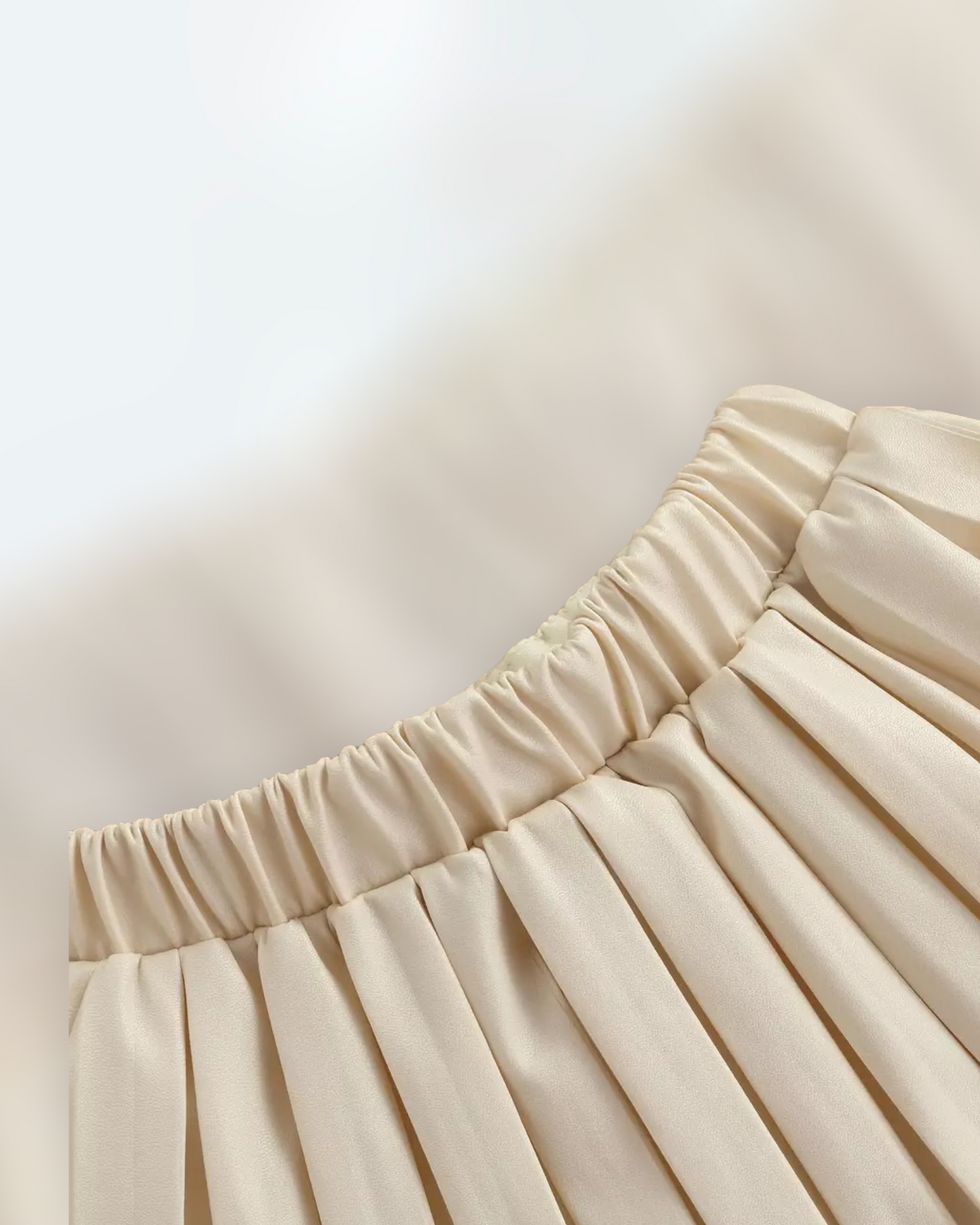 Kunstlederrock beige mit elastischem Bund